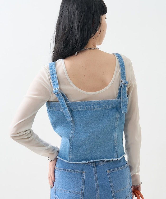 multiway denim tube top (sax blue) *JP