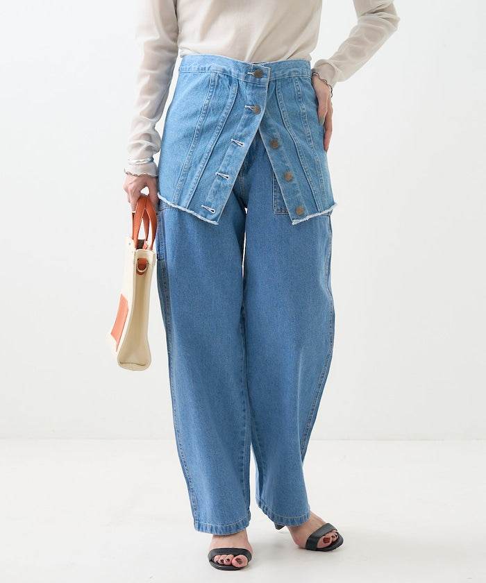 multiway denim tube top (sax blue) *JP