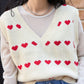 heart sleeveless top (white) *JP