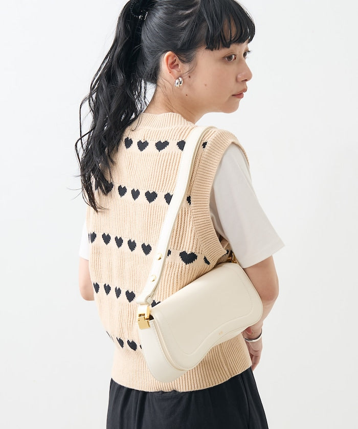 heart sleeveless top (beige) *JP