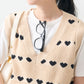 heart sleeveless top (beige) *JP