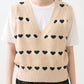 heart sleeveless top (beige) *JP