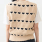 heart sleeveless top (beige) *JP