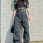 curve line tuck jeans (grey) *JP