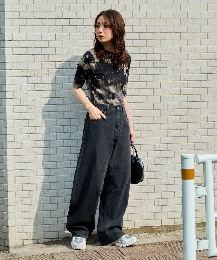 curve line tuck jeans (grey) *JP