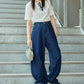 curve line tuck jeans (navy) *JP