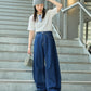 curve line tuck jeans (navy) *JP