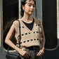 heart sleeveless top (beige) *JP