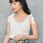 milled ribbon tank top (white) *JP