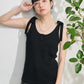 milled ribbon tank top (black) *JP