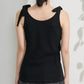 milled ribbon tank top (black) *JP