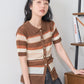 sheer border shirt (camel) *JP