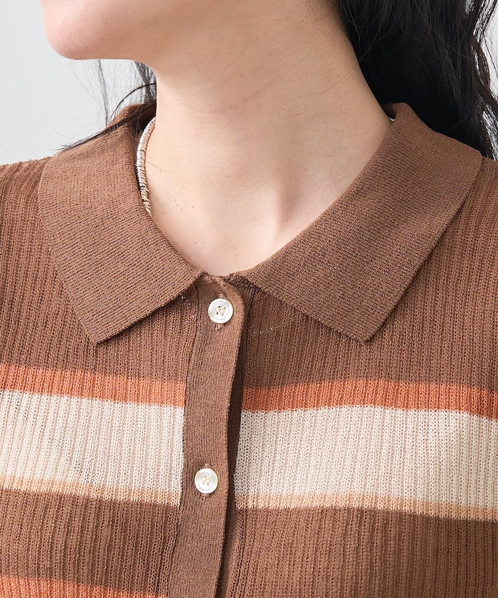 sheer border shirt (camel) *JP