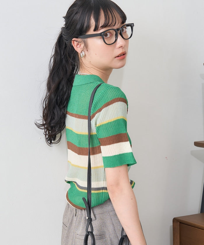 sheer border shirt (green) *JP