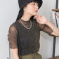 sheer glitter top (black) *JP