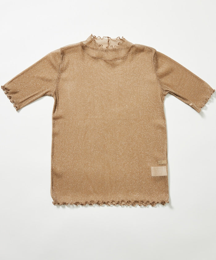 sheer glitter top (beige) *JP