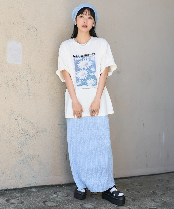 flower painting tee (white) *JP