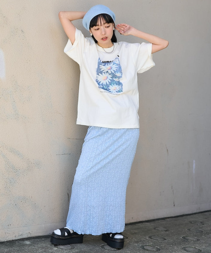 flower painting tee (white) *JP