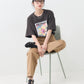 flower painting tee (charcoal) *JP