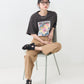 flower painting tee (charcoal) *JP