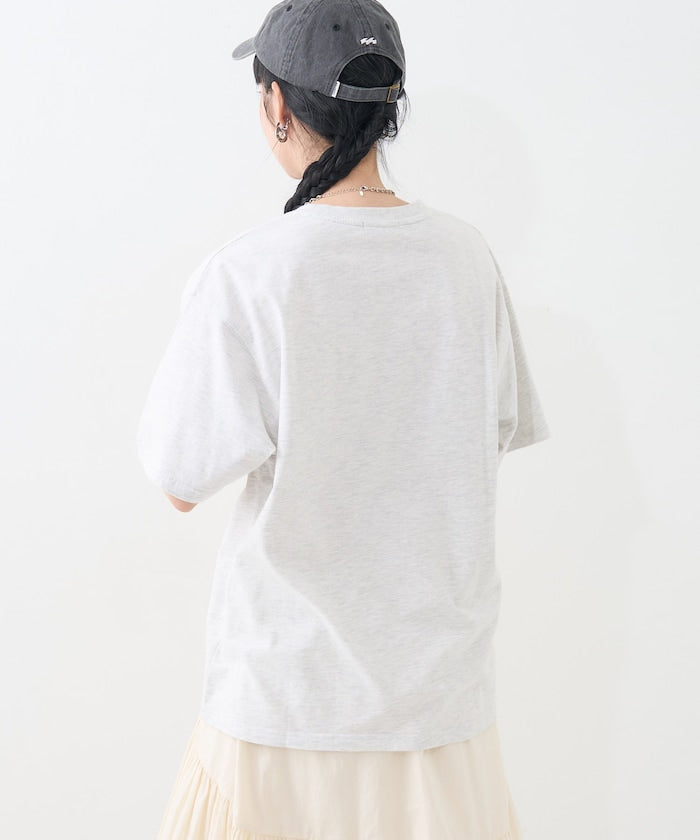 flower painting tee (light grey) *JP