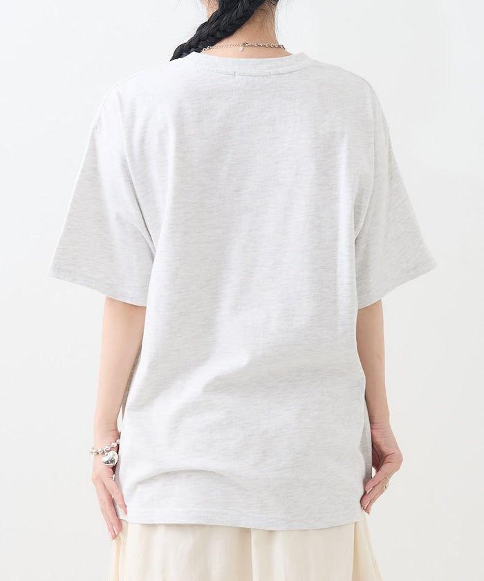 flower painting tee (light grey) *JP