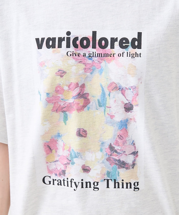 flower painting tee (light grey) *JP