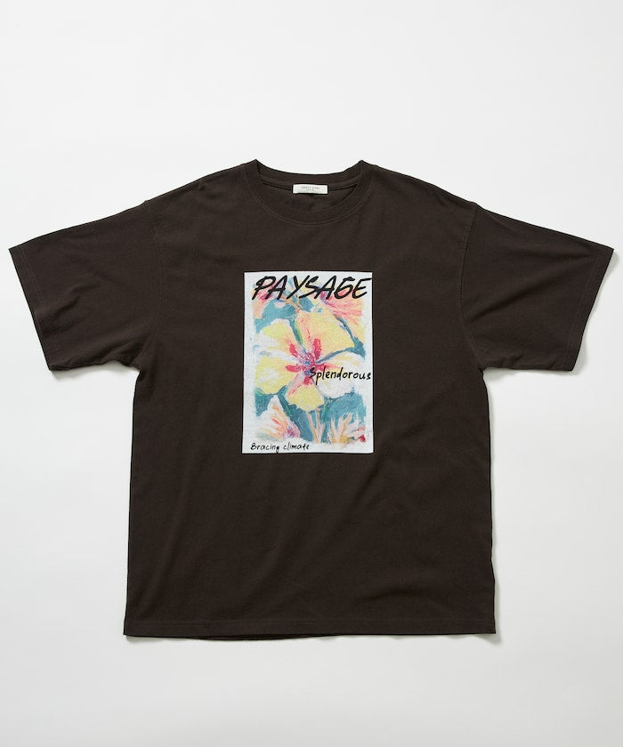 flower painting tee (charcoal) *JP