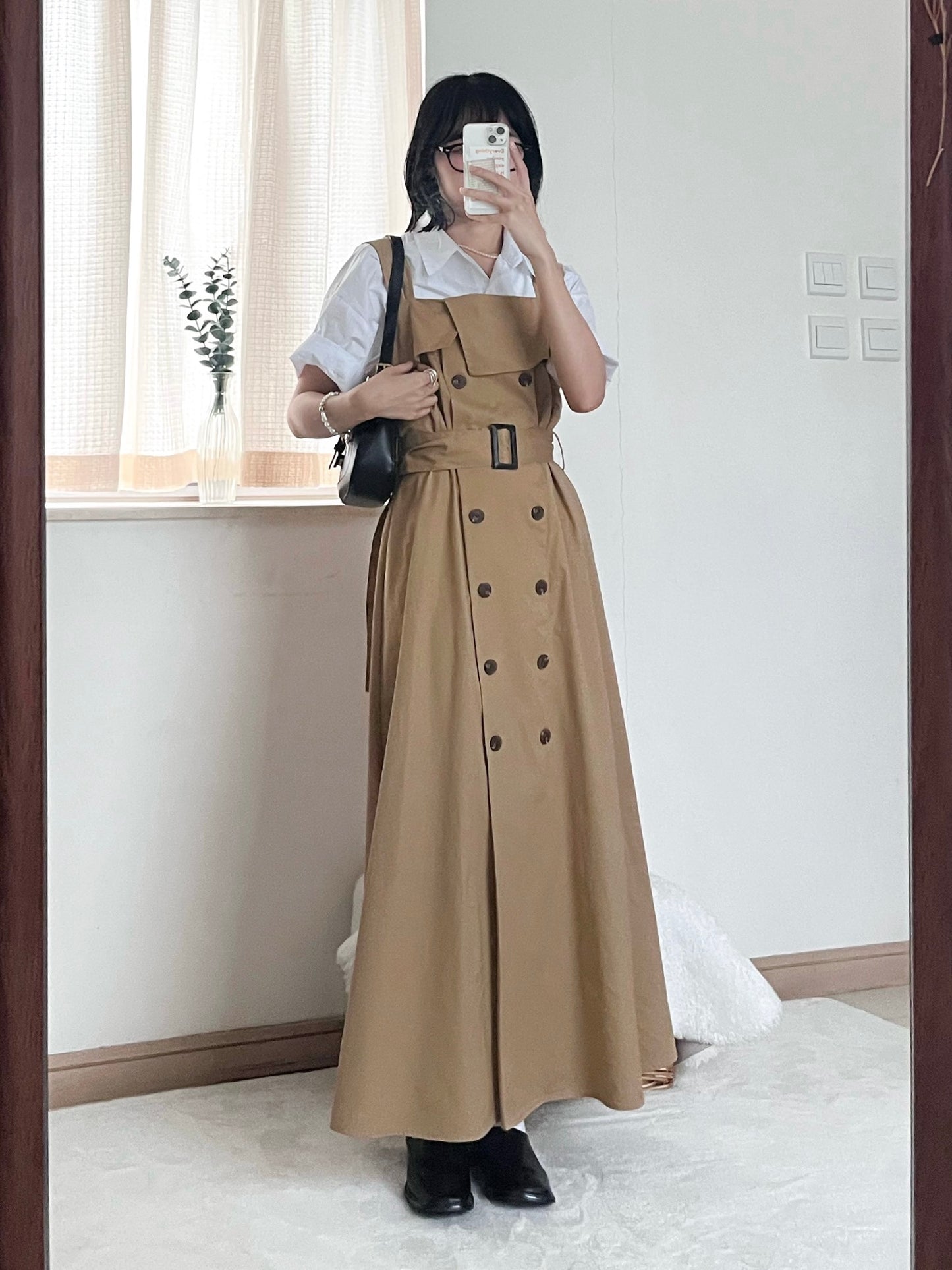 trench midi dress