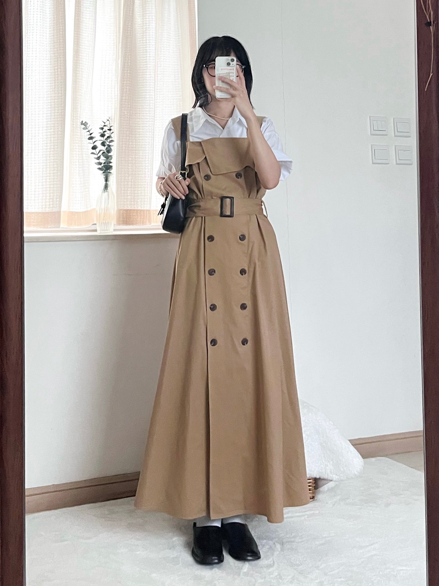 trench midi dress