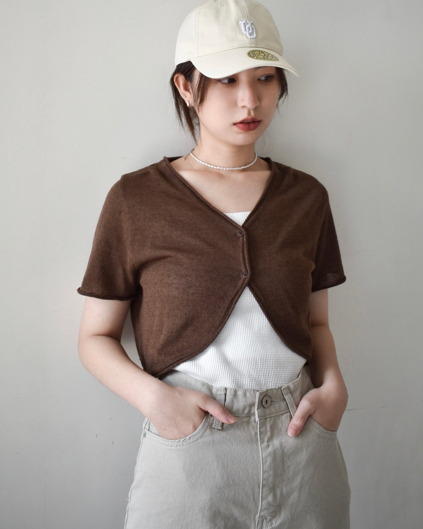 little knit outer (brown)