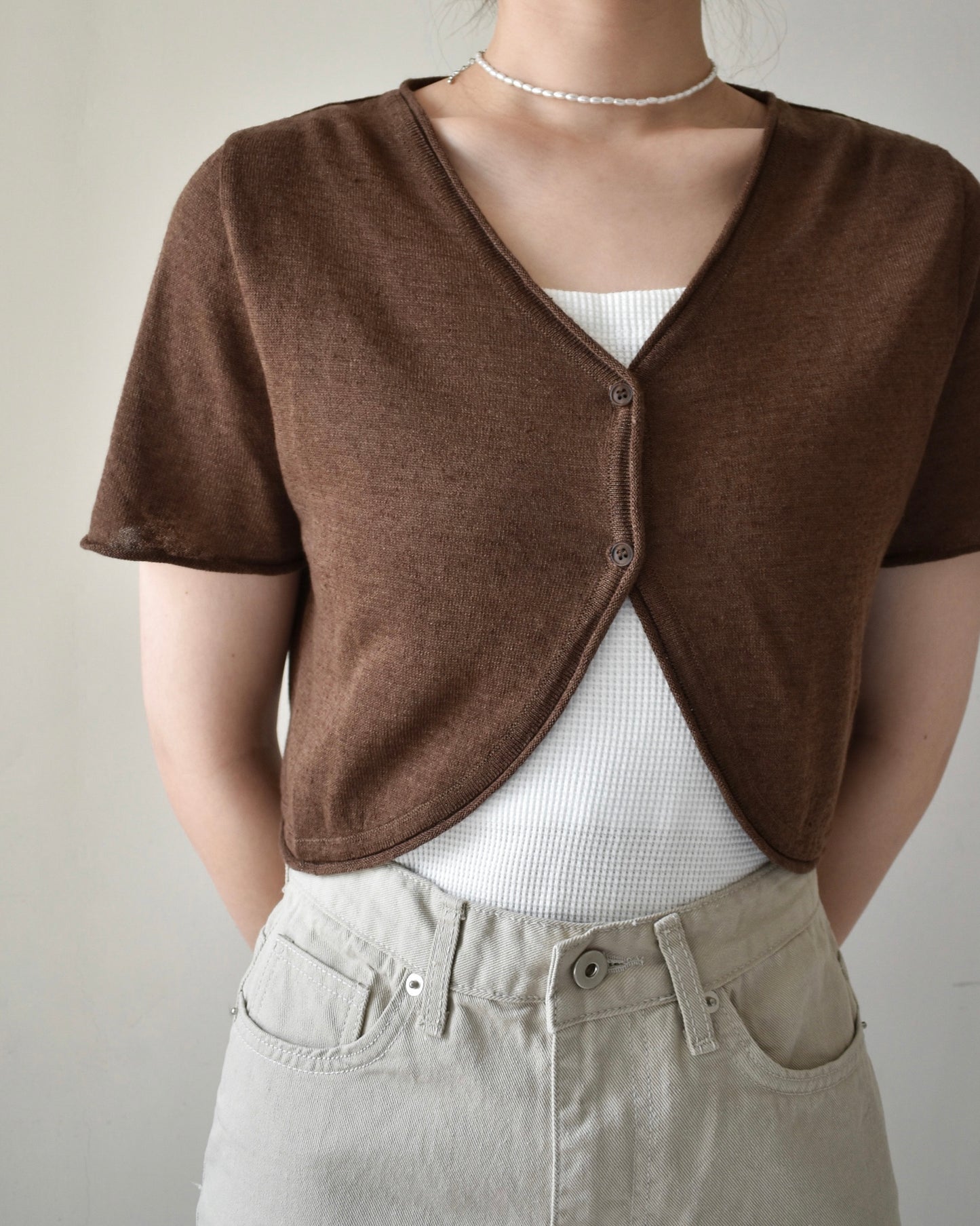 little knit outer (brown)