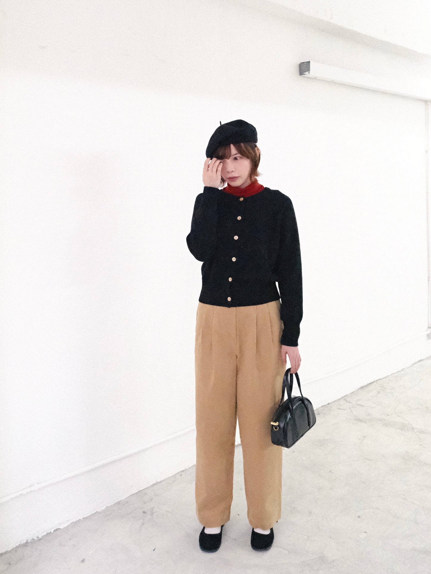 double tuck wide pants