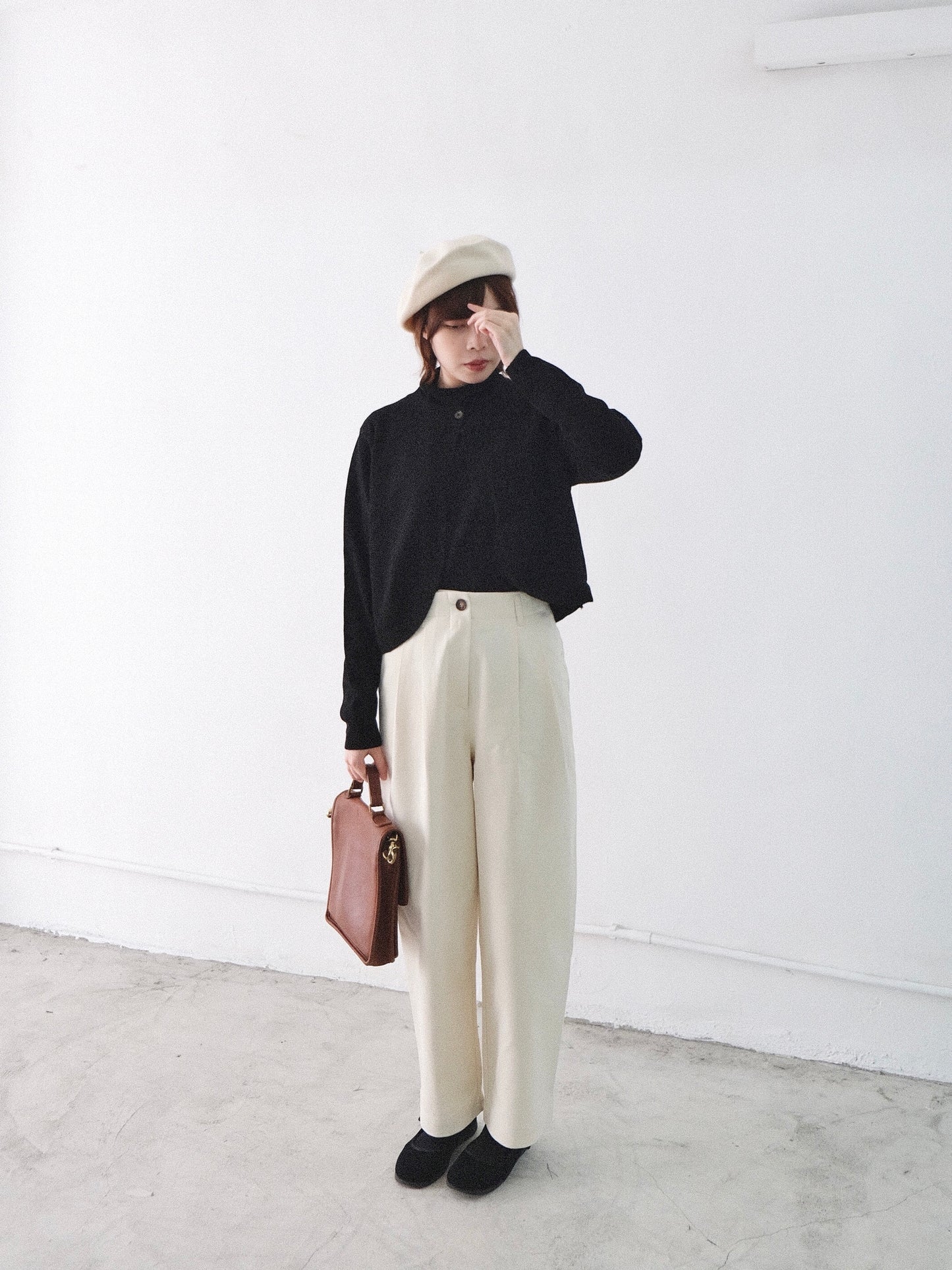 double tuck wide pants