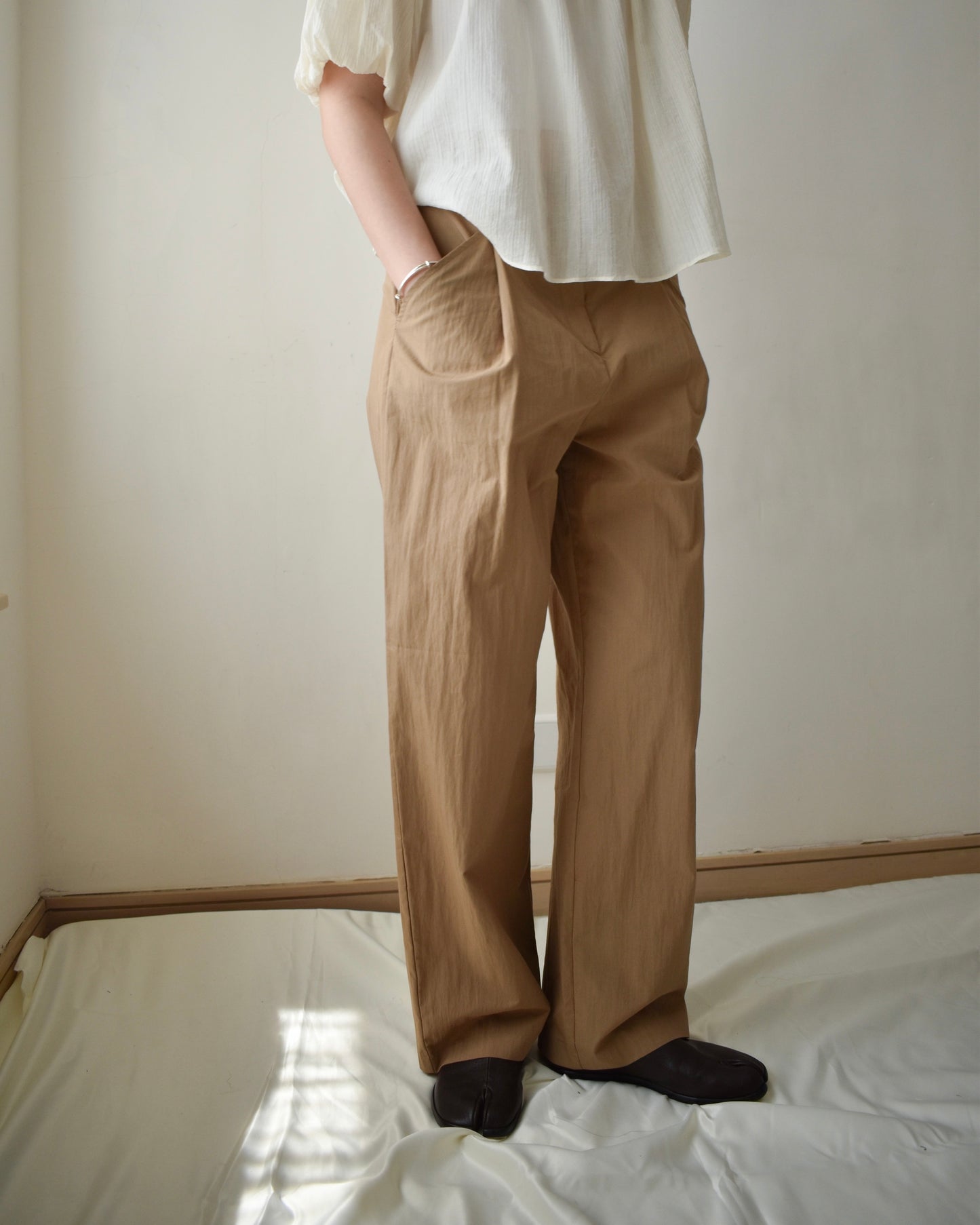 crinkle wide pants