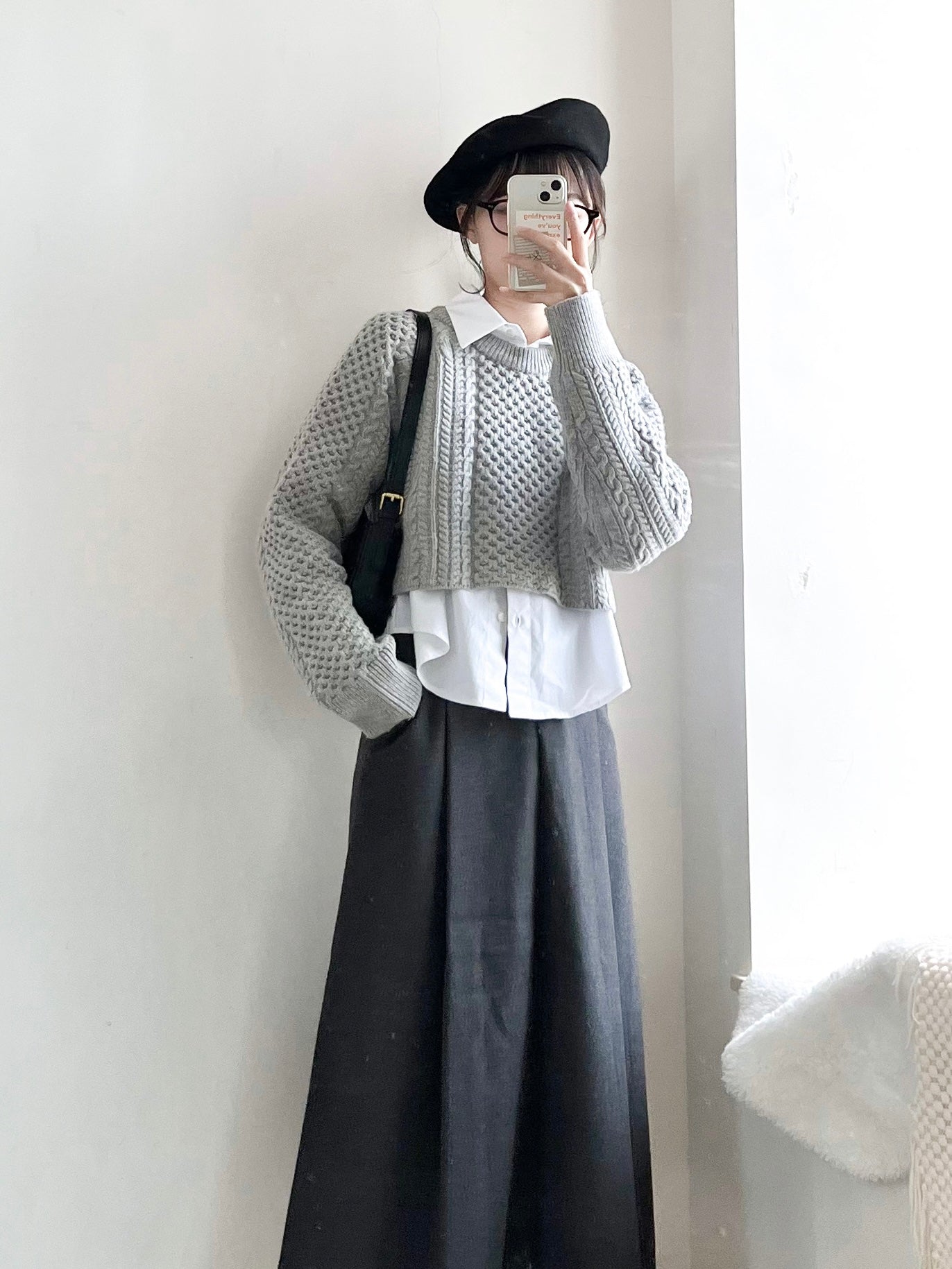 flannelette grey skirt