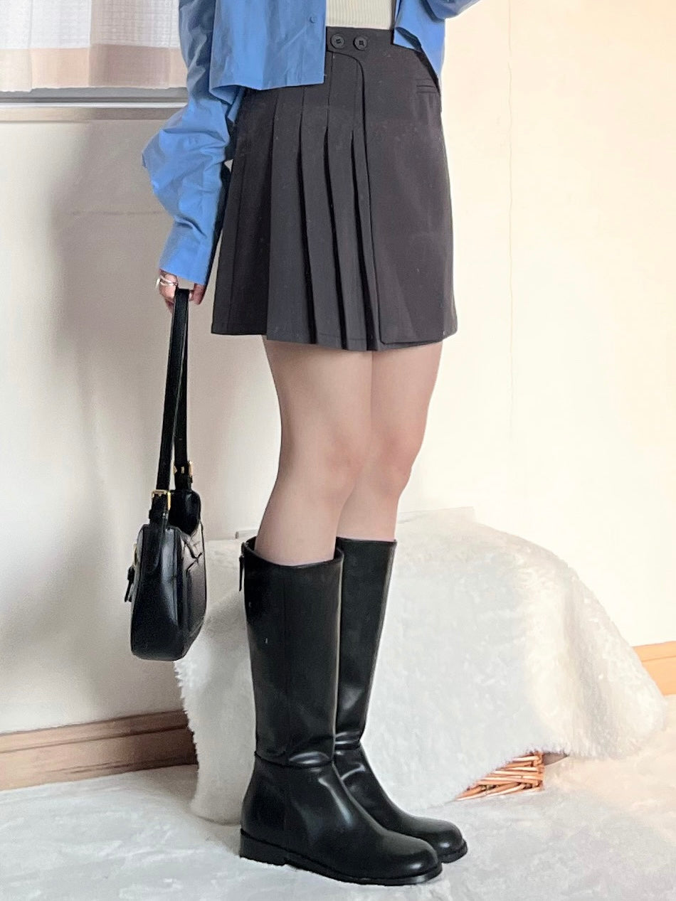 knee-high boots (black)